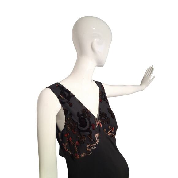 Y2K Silk Babydoll Velvet Burnout Womens sz 6 Whimsigoth Vampire Witchcore Dress - Picture 9 of 12